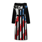 American Flag Freedom Life Print Hooded Bathrobe