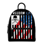 American Flag Freedom Life Print Leather Backpack
