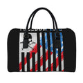 American Flag Freedom Life Print Leather Duffel Bag