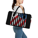 American Flag Freedom Life Print Leather Duffle Bag