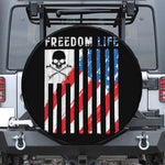 American Flag Freedom Life Print Leather Spare Tire Cover