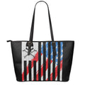 American Flag Freedom Life Print Leather Tote Bag With Zipper