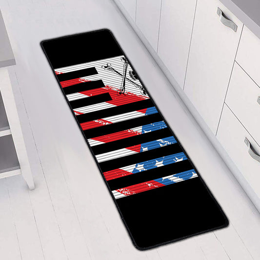American Flag Freedom Life Print Long Kitchen Mat