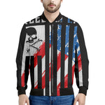 American Flag Freedom Life Print Men's Bomber Jacket