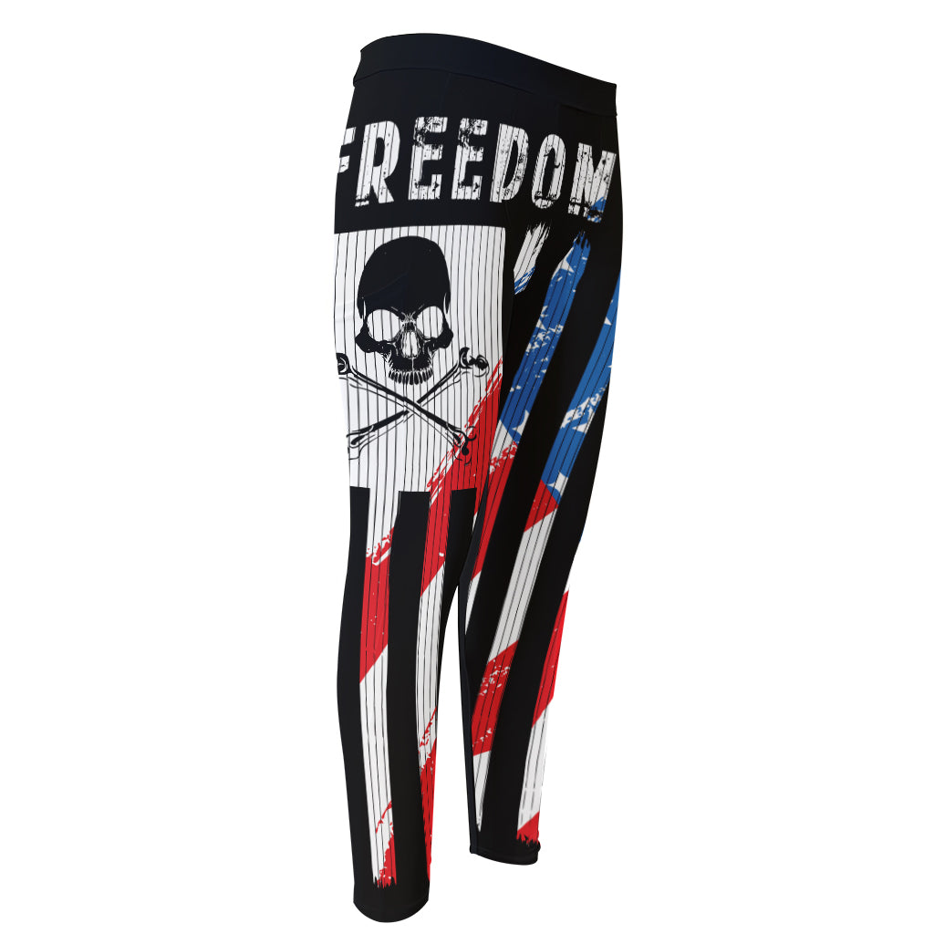 American Flag Freedom Life Print Men's Compression Pants