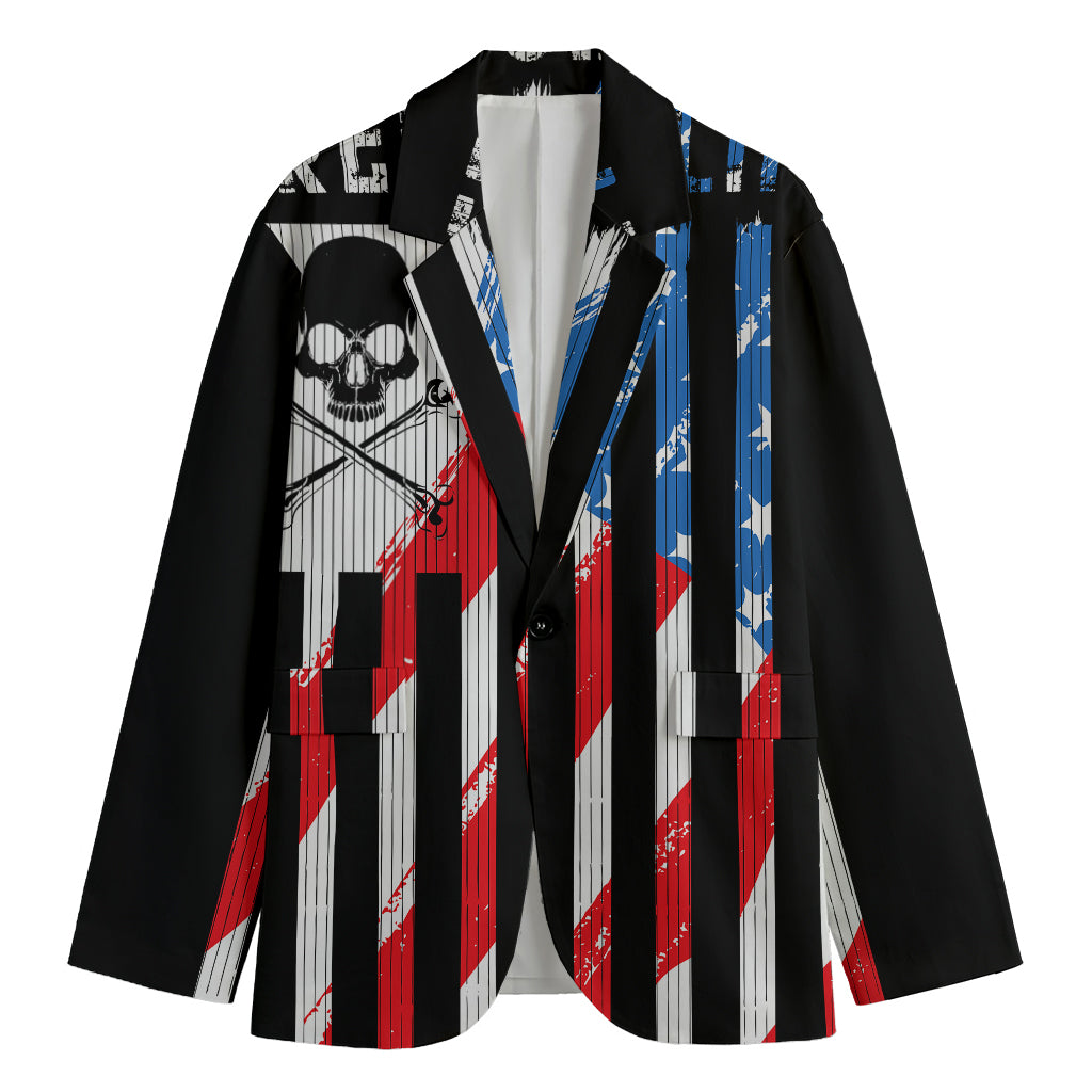 American Flag Freedom Life Print Men's Cotton Blazer