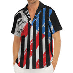 American Flag Freedom Life Print Men's Deep V-Neck Shirt
