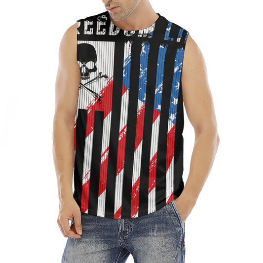 American Flag Freedom Life Print Men's Fitness Tank Top