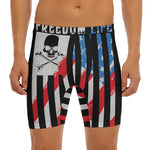 American Flag Freedom Life Print Men's Long Boxer Briefs