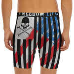 American Flag Freedom Life Print Men's Long Boxer Briefs
