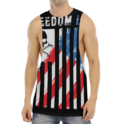 American Flag Freedom Life Print Men's Muscle Tank Top