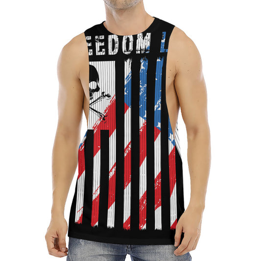 American Flag Freedom Life Print Men's Muscle Tank Top