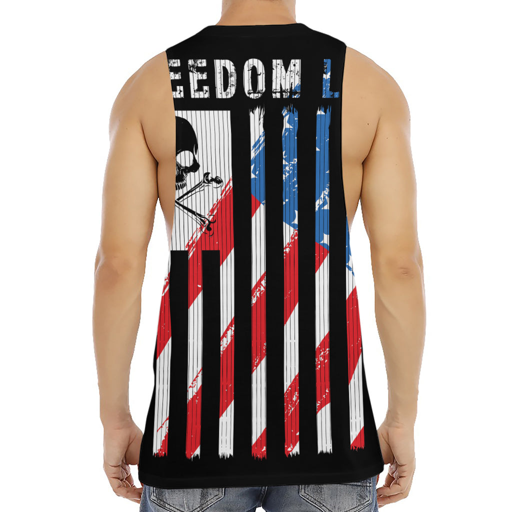 American Flag Freedom Life Print Men's Muscle Tank Top