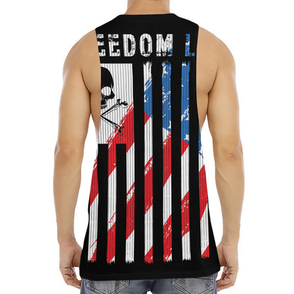 American Flag Freedom Life Print Men's Muscle Tank Top
