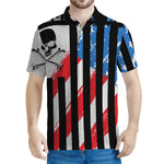 American Flag Freedom Life Print Men's Polo Shirt