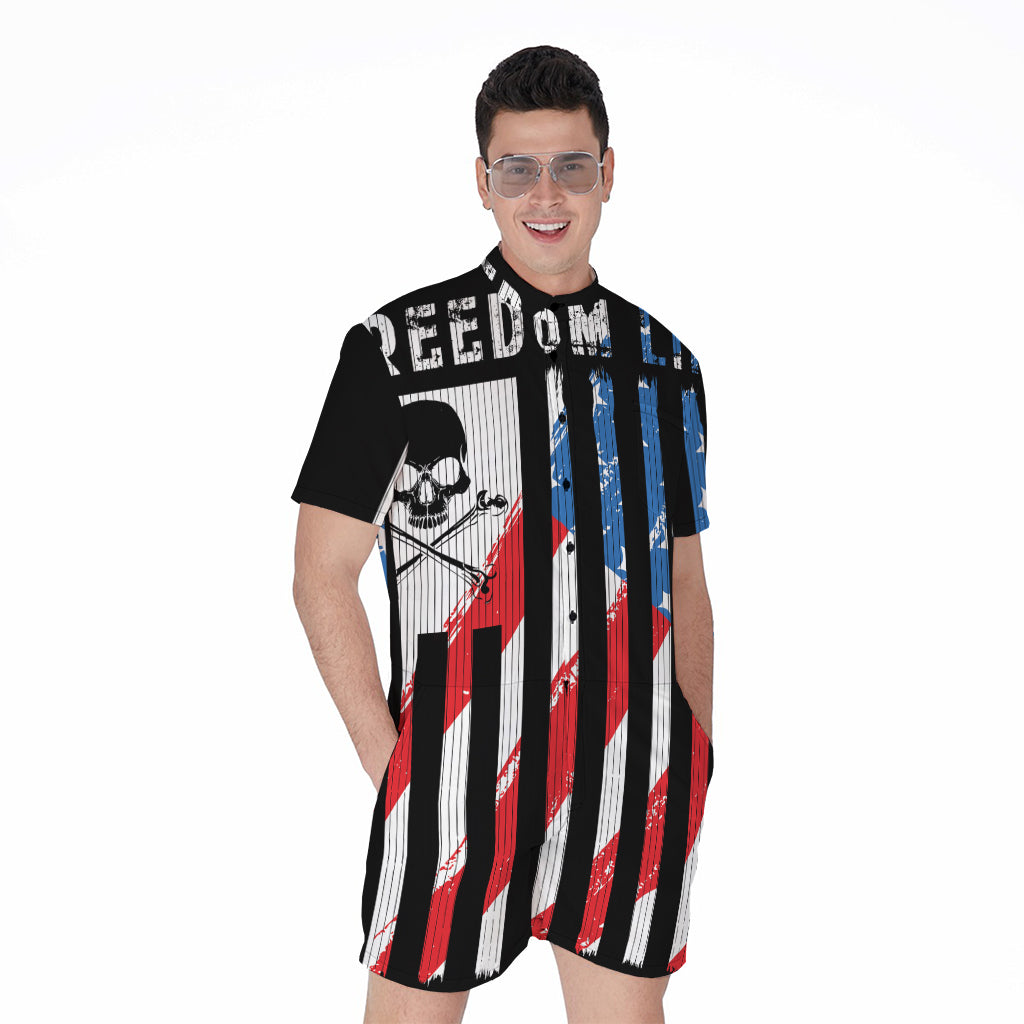 American Flag Freedom Life Print Men's Rompers