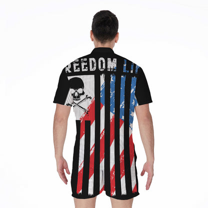 American Flag Freedom Life Print Men's Rompers
