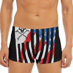 American Flag Freedom Life Print Men's Short Boxer Briefs