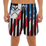 American Flag Freedom Life Print Men's Split Running Shorts