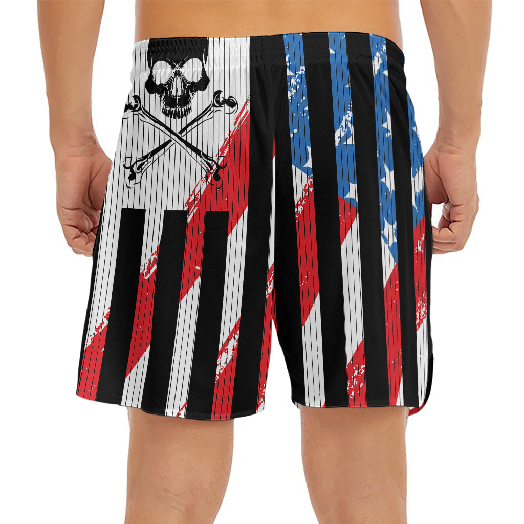 American Flag Freedom Life Print Men's Split Running Shorts