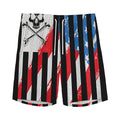 American Flag Freedom Life Print Men's Athletic Shorts