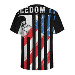 American Flag Freedom Life Print Men's Sports T-Shirt