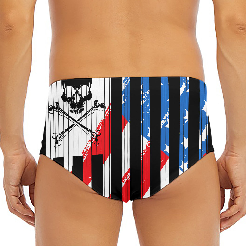 American Flag Freedom Life Print Men's Triangle Swim Briefs