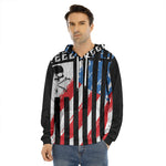 American Flag Freedom Life Print Men's Velvet Pullover Hoodie