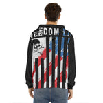 American Flag Freedom Life Print Men's Velvet Pullover Hoodie