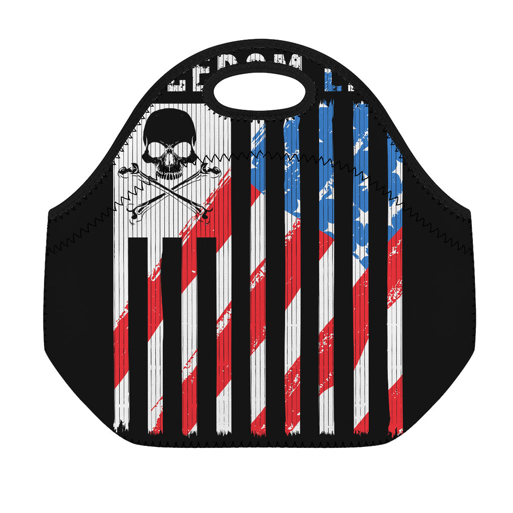 American Flag Freedom Life Print Neoprene Lunch Bag