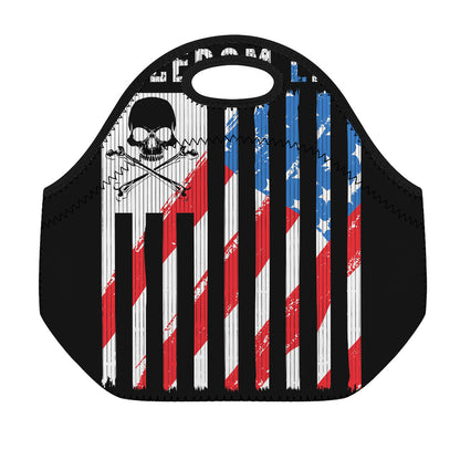 American Flag Freedom Life Print Neoprene Lunch Bag