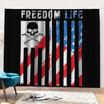 American Flag Freedom Life Print Pencil Pleat Curtains