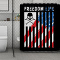 American Flag Freedom Life Print Polyester Shower Curtain