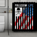 American Flag Freedom Life Print Polyester Shower Curtain