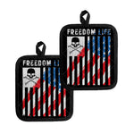 American Flag Freedom Life Print Pot Holders