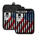 American Flag Freedom Life Print Pot Holders With Pocket