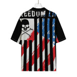 American Flag Freedom Life Print Rayon Hawaiian Shirt