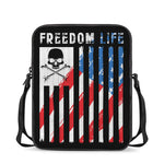 American Flag Freedom Life Print Rectangular Crossbody Bag
