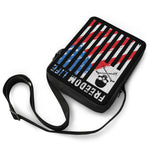 American Flag Freedom Life Print Rectangular Crossbody Bag