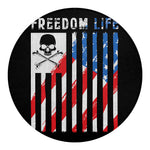American Flag Freedom Life Print Round Blanket