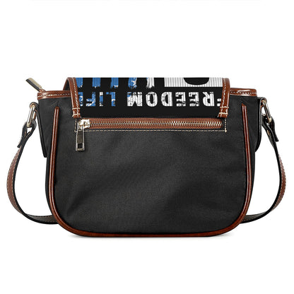 American Flag Freedom Life Print Saddle Bag