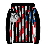 American Flag Freedom Life Print Sherpa Lined Zip Up Hoodie