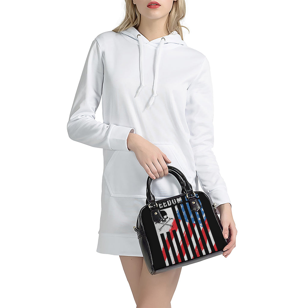 American Flag Freedom Life Print Shoulder Handbag