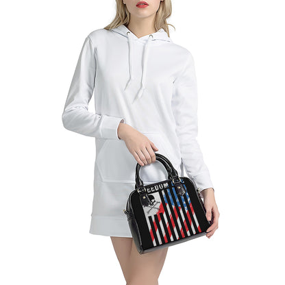 American Flag Freedom Life Print Shoulder Handbag