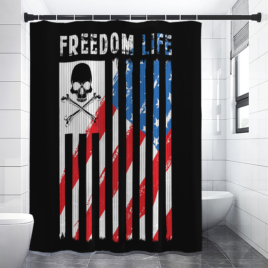 American Flag Freedom Life Print Shower Curtain