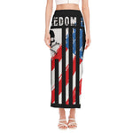 American Flag Freedom Life Print Side Slit Maxi Skirt