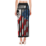 American Flag Freedom Life Print Side Slit Maxi Skirt