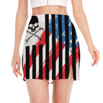 American Flag Freedom Life Print Side Slit Mini Skirt