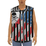 American Flag Freedom Life Print Sleeveless Baseball Jersey
