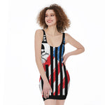 American Flag Freedom Life Print Sleeveless Bodycon Dress